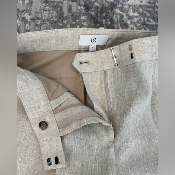 Banana Republic Palma straight-leg linen pants | Natural/Beige | Size 2 - Picture 3 of 13